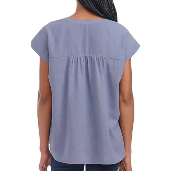 SPLENDID Women’s Blue/perriwinkle Linen Blend Pullover Top Medium - Picture 2 of 5